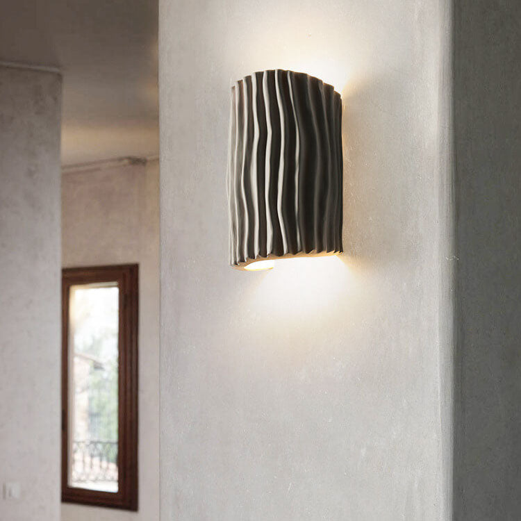 Nordic Textured Half-Cylinder LED Wall Light | 2-Light