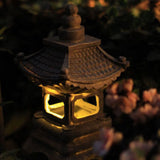 Japanese Zen Stone Pagoda LED Outdoor Garden 1-Light