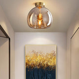 Nordic Glass Globe Semi-Flush Ceiling Light | 1-Light