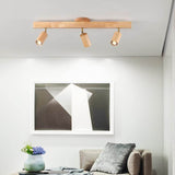 Japanese Wooden LED Semi-Flush Mount Ceiling Light |2 Light