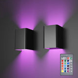 Modern RGB LED Square Wall Light with Remote | 1-Light