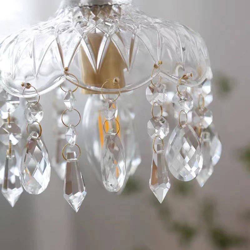Vintage Copper Crystal Floral Pendant Light | 1-Light Lasson Living