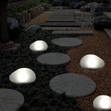 Modern Frosted Glass Pebble Solar LED Outdoor Light | 1-Light