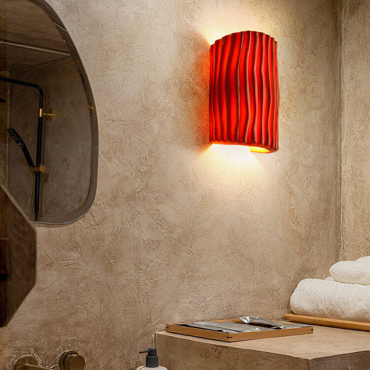 Nordic Textured Half-Cylinder LED Wall Light | 2-Light