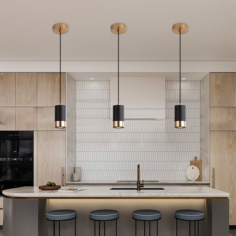 Nordic Minimalist Column Iron Pendant Light 1-Light