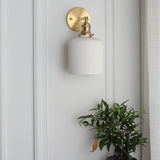 Japanese Brass Pleated Glass Wall Light | 1-Light