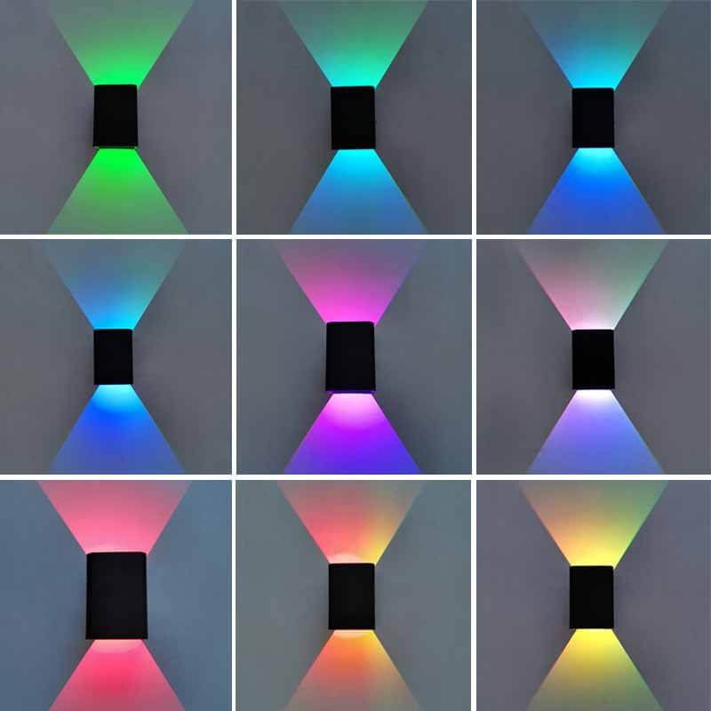 Modern RGB LED Square Wall Light with Remote | 1-Light