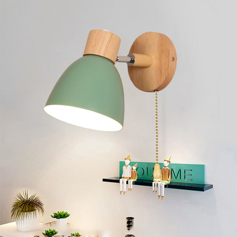 Modern Minimalist Wooden Cone LED Wall Sconce | 1-Light