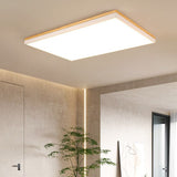 Nordic Wooden Square LED Flush Ceiling Light | 1-Light