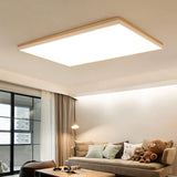 Nordic Wooden Square LED Flush Ceiling Light | 1-Light