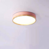 Nordic Wood Round LED Flush Ceiling Light | 1-Light