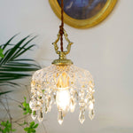 Vintage Copper Crystal Floral Pendant Light | 1-Light Lasson Living