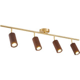 Nordic Walnut Wood LED Spotlight Ceiling Light | 1-Light