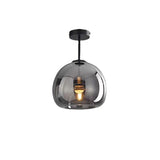 Nordic Glass Globe Semi-Flush Ceiling Light | 1-Light
