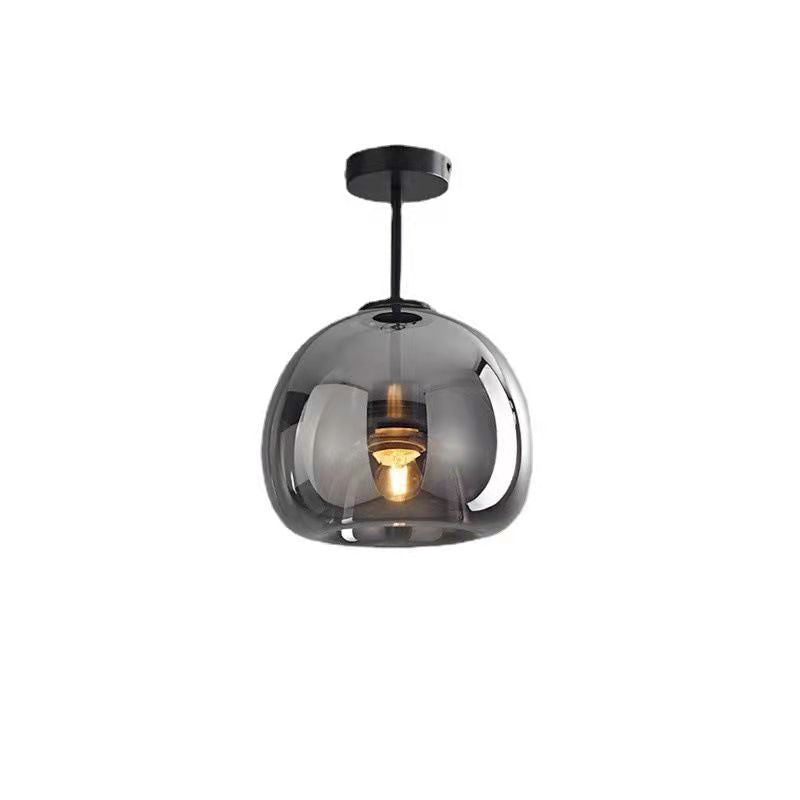 Nordic Glass Globe Semi-Flush Ceiling Light | 1-Light