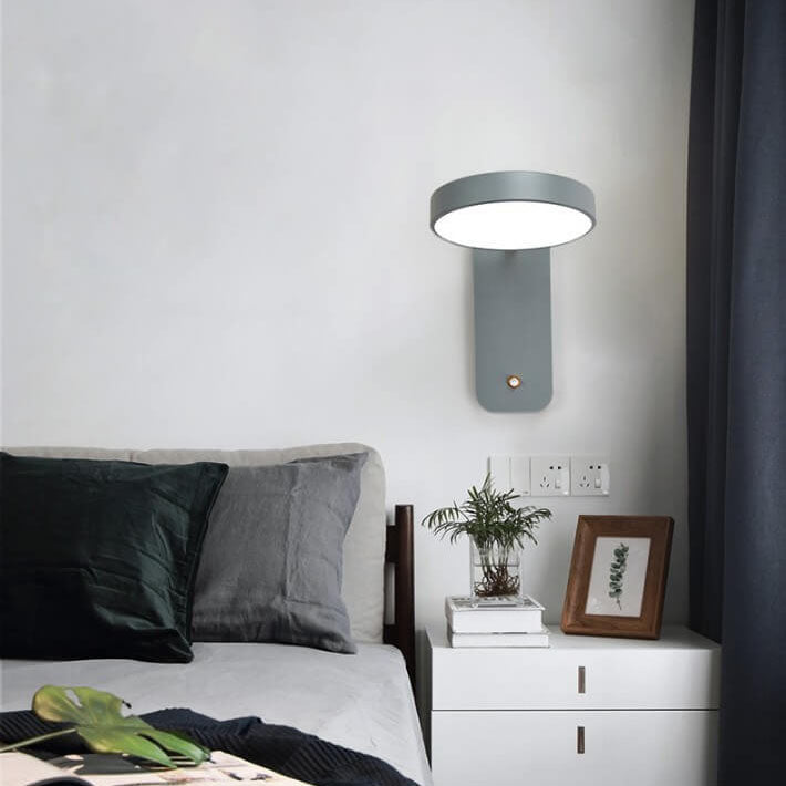 Nordic Round LED Reading Wall Light with Switch | 1-Light