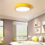 Nordic Wood Round LED Flush Ceiling Light | 1-Light