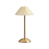 Scandinavian Brass Pleated Fabric Cone Table Light | 1-Light