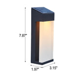 Modern Square Frosted Glass Solar LED Wall Sconce