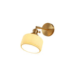 Modern Brass and Ceramic Ribbed Wall Light | 1-Light