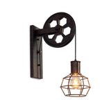 Vintage Industrial Pulley Wall Light | 1-Light