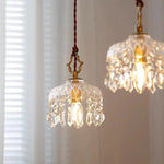 Vintage Copper Crystal Floral Pendant Light | 1-Light Lasson Living