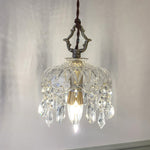 Vintage Copper Crystal Floral Pendant Light | 1-Light Lasson Living
