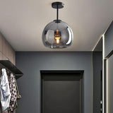Nordic Glass Globe Semi-Flush Ceiling Light | 1-Light