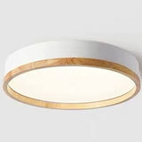 Nordic Wood Round LED Flush Ceiling Light | 1-Light