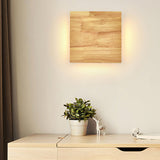 Japanese Wooden Square LED Wall Light | 1-Light