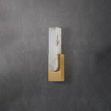 Modern Alabaster-Effect Brass Wall Sconce LED 1-Light