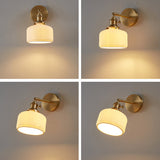 Modern Brass and Ceramic Ribbed Wall Light | 1-Light