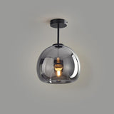 Nordic Glass Globe Semi-Flush Ceiling Light | 1-Light