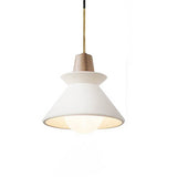 Nordic Cement and Wood Tapered Pendant Light | 1-Light