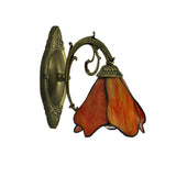 Vintage Tiffany Stained Glass Flower Wall Light | 1-Light