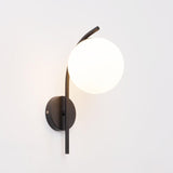 Nordic Glass Globe Arc Wall Sconce 1-Light