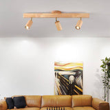 Japanese Wooden LED Semi-Flush Mount Ceiling Light |2 Light