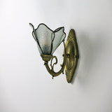 Vintage Tiffany Stained Glass Flower Wall Light | 1-Light