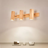 Modern Wooden Cylinder LED Wall Light | 1-Light