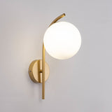 Nordic Glass Globe Arc Wall Sconce 1-Light