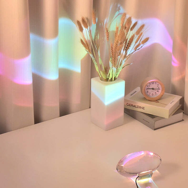 Modern Crystal LED Projection Table Light | USB Powered