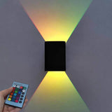 Modern RGB LED Square Wall Light with Remote | 1-Light