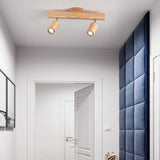 Japanese Wooden LED Semi-Flush Mount Ceiling Light |2 Light