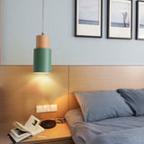 Nordic Wood Cylinder LED 1-Light Pendant Light