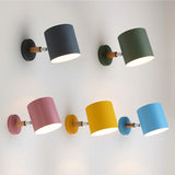 Nordic Wooden Cylinder Rotatable LED Wall Sconce | 1-Light