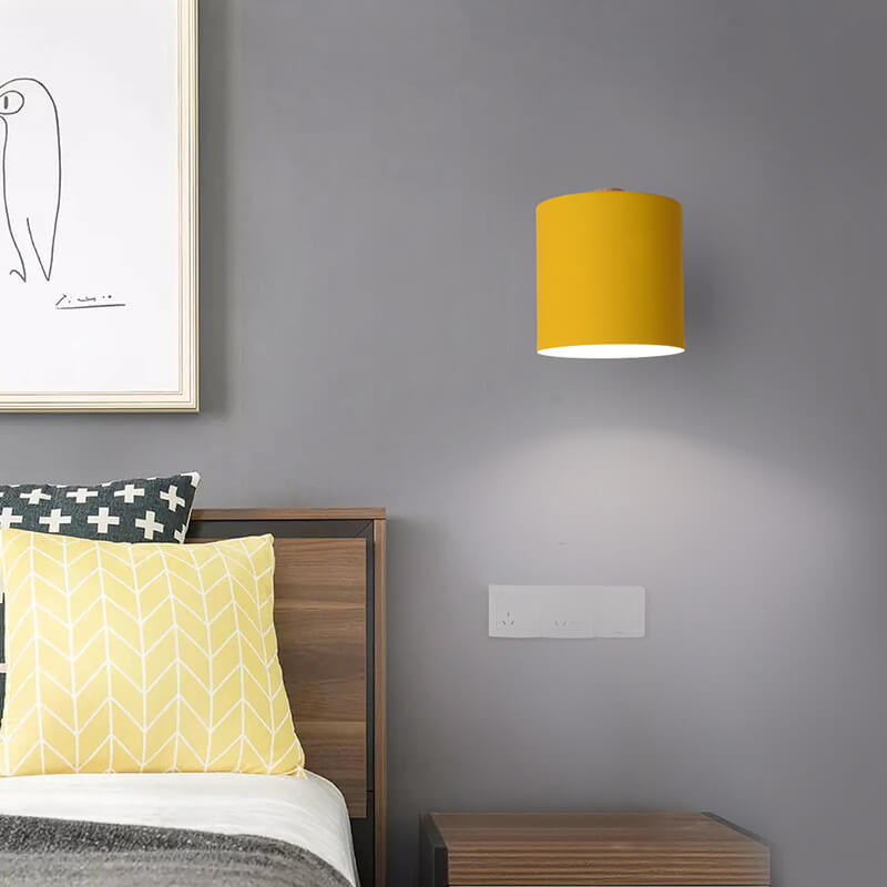 Nordic Wooden Cylinder Rotatable LED Wall Sconce | 1-Light
