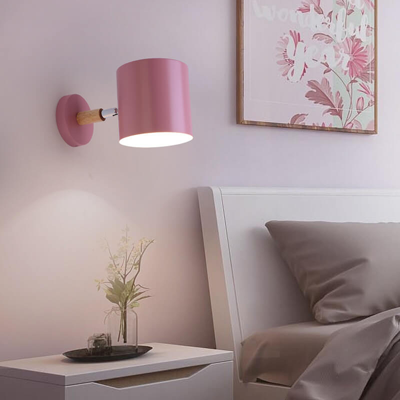Nordic Wooden Cylinder Rotatable LED Wall Sconce | 1-Light