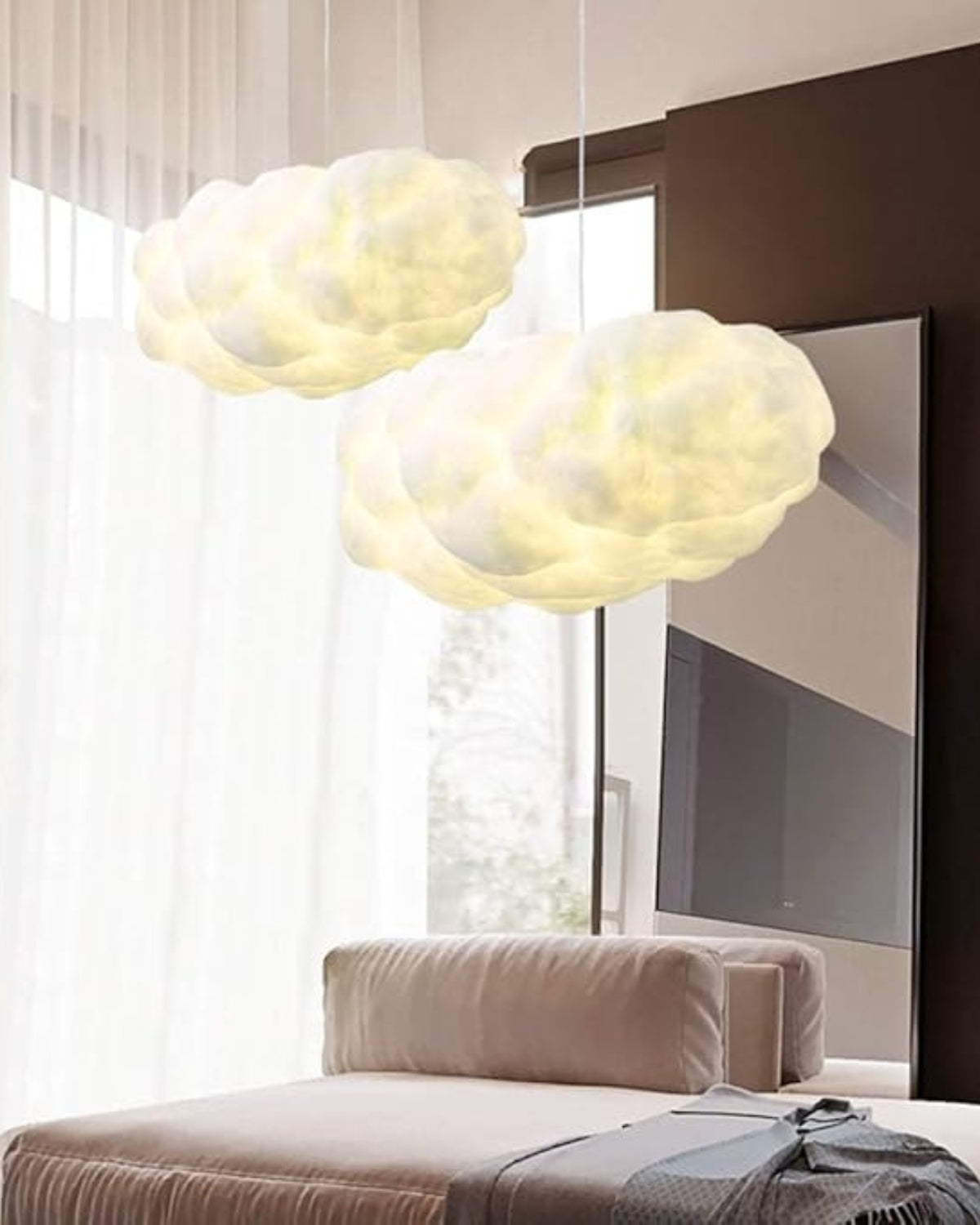 Modern Fibre Cloud Pendant Light 1-Light Lasson Living
