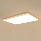 Nordic Wooden Square LED Flush Ceiling Light | 1-Light