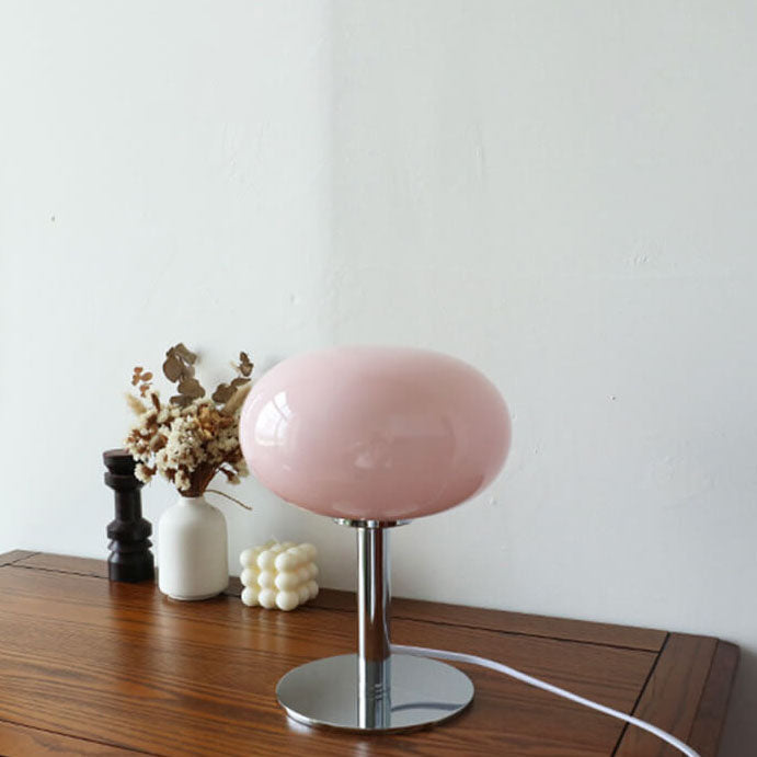 Nordic Vintage Round Glass Table Lamp 1-Light